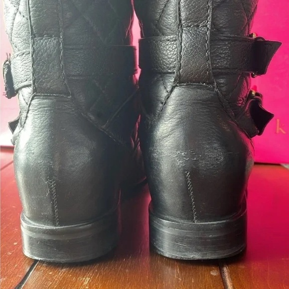 Kate Spade ♠️ Black Quilted Riding Leather Boots Size 7 🥳 - Picture 5 of 12
